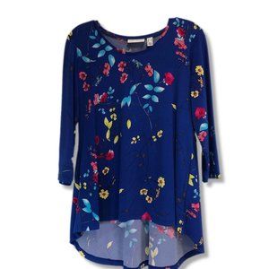 Lot of 5 shirts Susan Graver Printed Liquid Knit 3/4 sleeve w/ Peplum